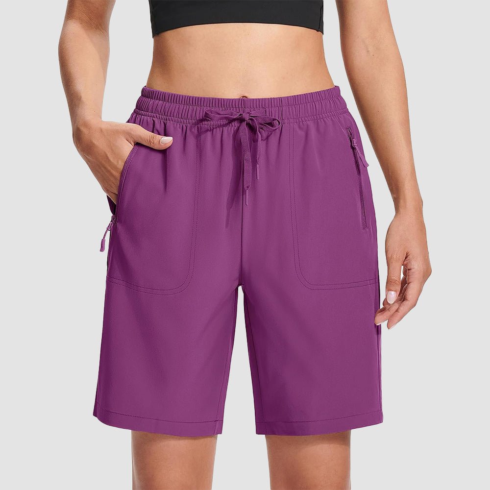 【New In】 Women’s 8 Inch Water‑Resistant Hiking Golf Shorts 3 Zipper Pockets