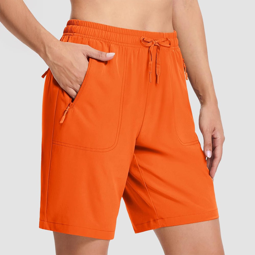 【New In】 Women’s 8 Inch Water‑Resistant Hiking Golf Shorts 3 Zipper Pockets