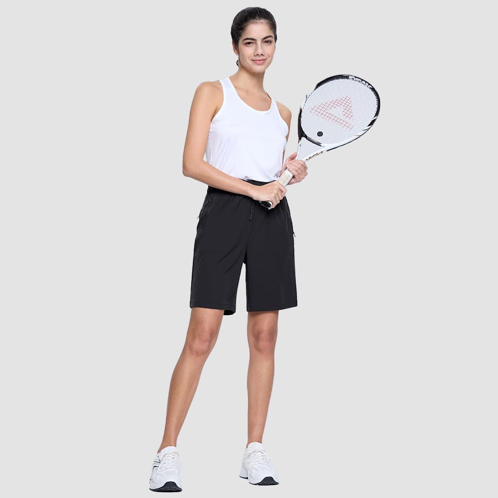 【New In】 Women’s 8 Inch Water‑Resistant Hiking Golf Shorts 3 Zipper Pockets
