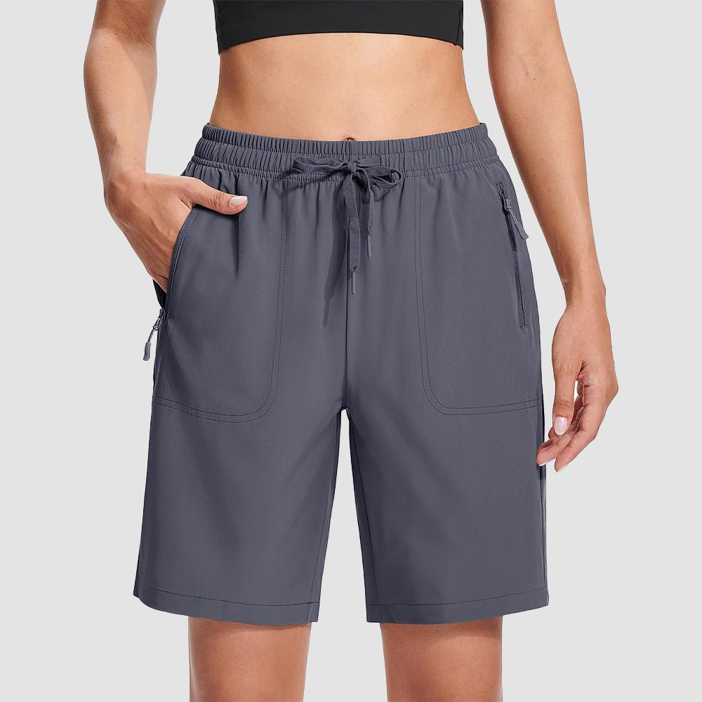 【New In】 Women’s 8 Inch Water‑Resistant Hiking Golf Shorts 3 Zipper Pockets