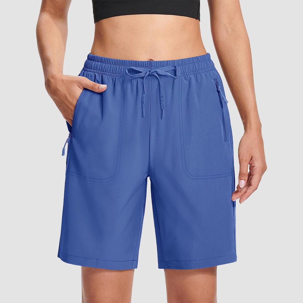 【New In】 Women’s 8 Inch Water‑Resistant Hiking Golf Shorts 3 Zipper Pockets