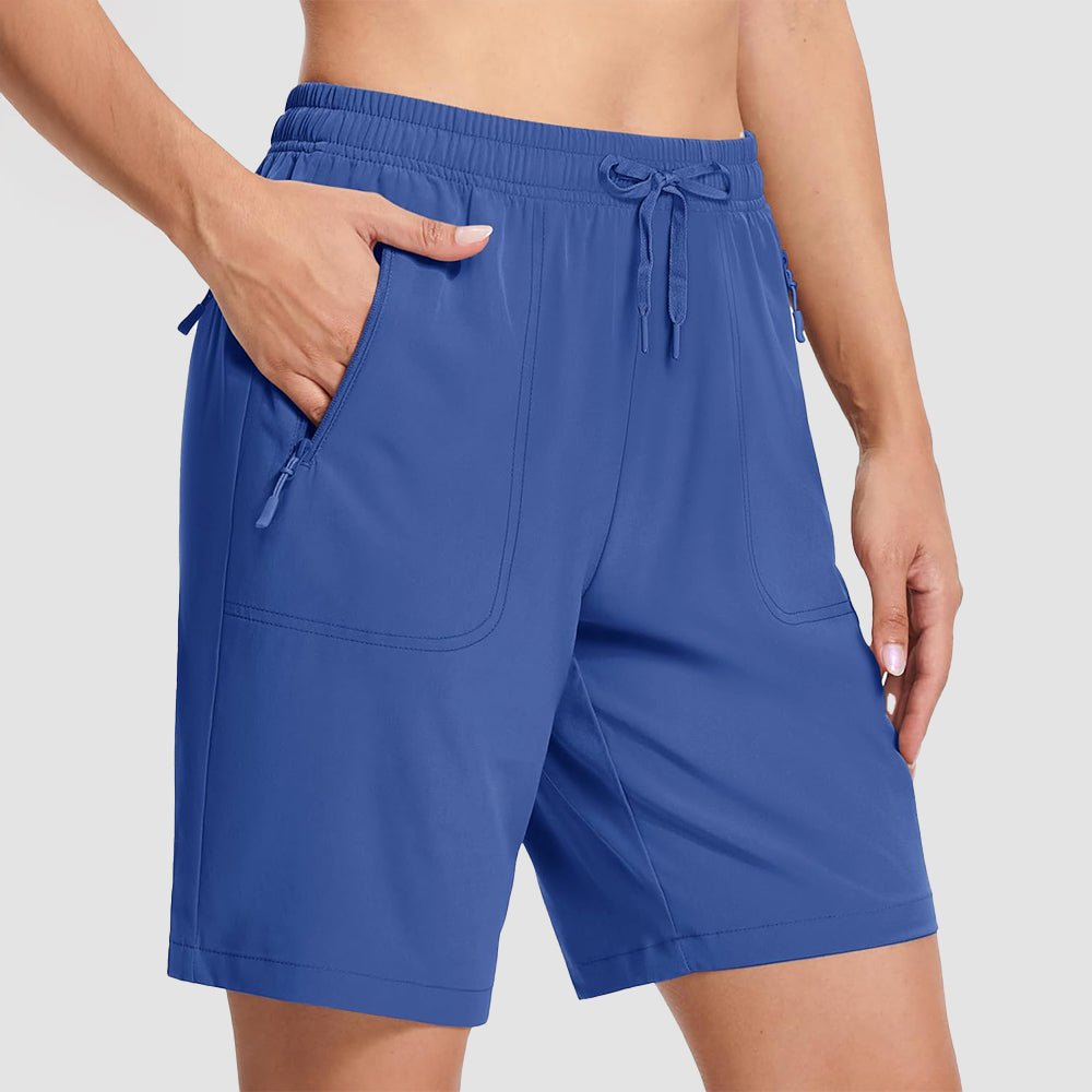 【New In】 Women’s 8 Inch Water‑Resistant Hiking Golf Shorts 3 Zipper Pockets