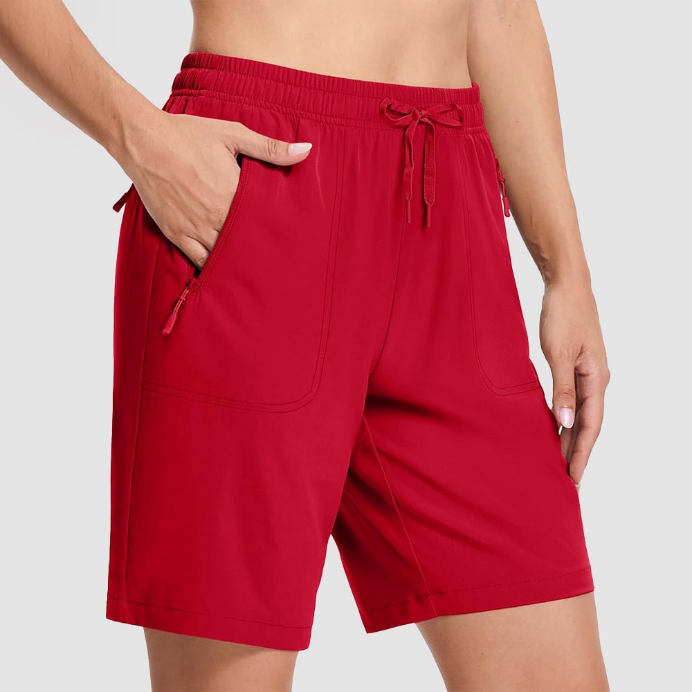 【New In】 Women’s 8 Inch Water‑Resistant Hiking Golf Shorts 3 Zipper Pockets