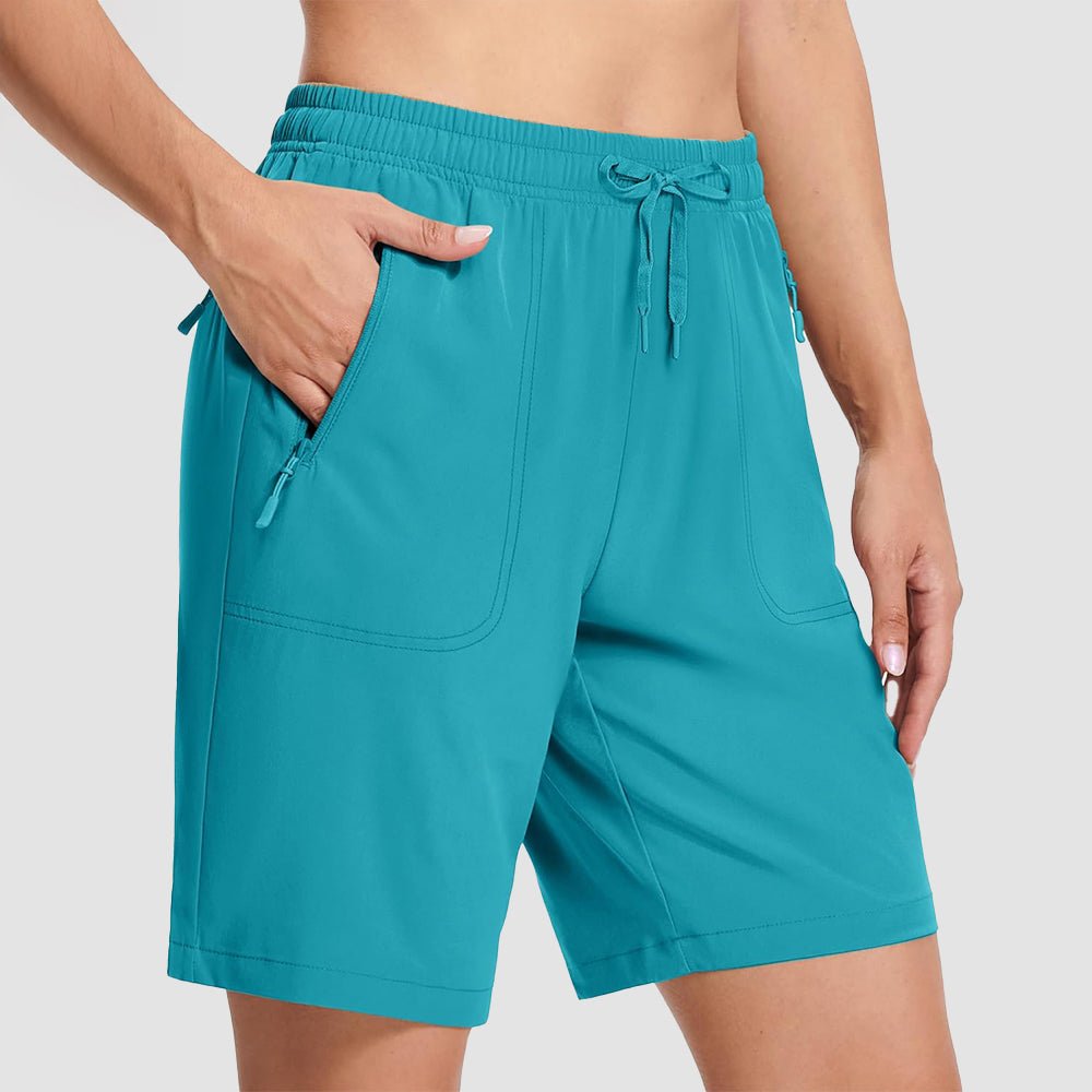 【New In】 Women’s 8 Inch Water‑Resistant Hiking Golf Shorts 3 Zipper Pockets