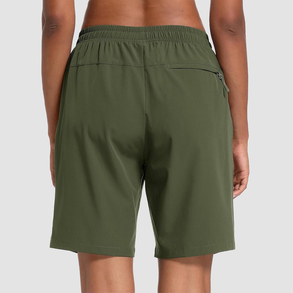 【New In】 Women’s 8 Inch Water‑Resistant Hiking Golf Shorts 3 Zipper Pockets