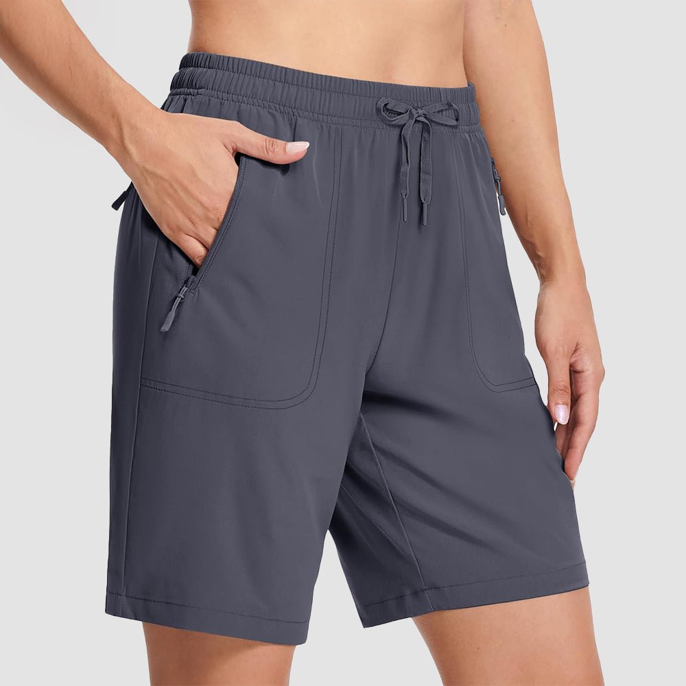 【New In】 Women’s 8 Inch Water‑Resistant Hiking Golf Shorts 3 Zipper Pockets