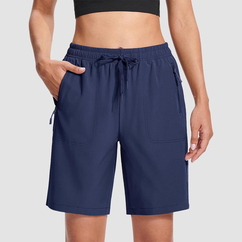 【New In】 Women’s 8 Inch Water‑Resistant Hiking Golf Shorts 3 Zipper Pockets