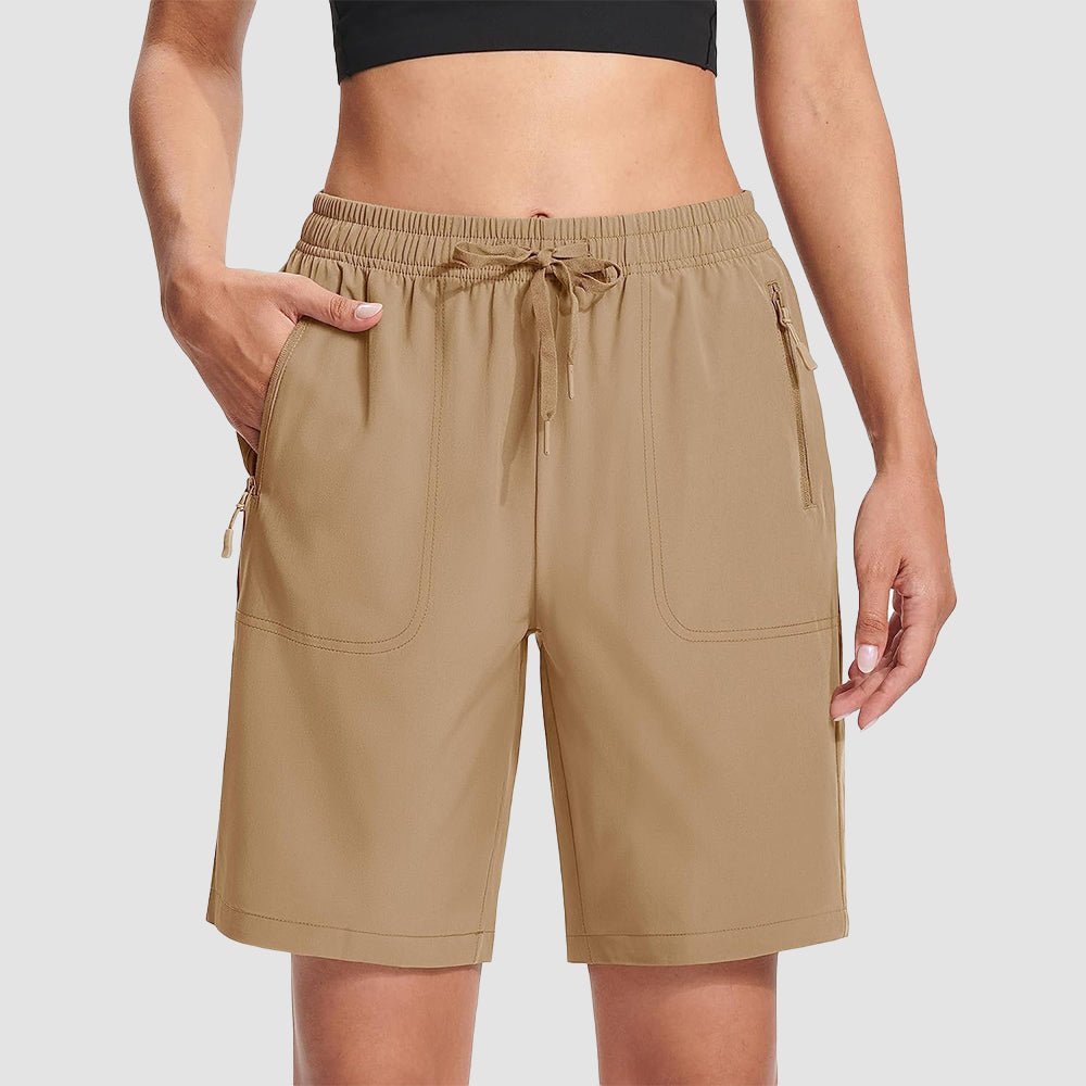 【New In】 Women’s 8 Inch Water‑Resistant Hiking Golf Shorts 3 Zipper Pockets