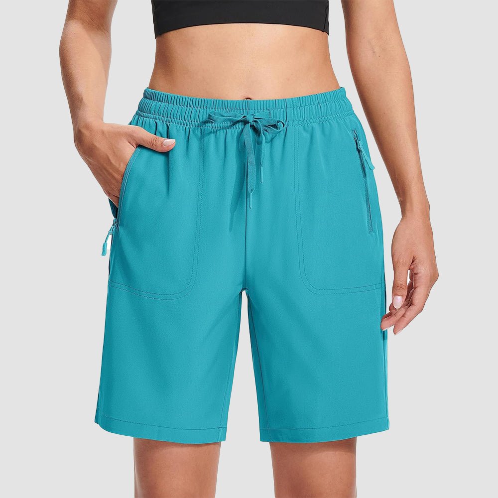 【New In】 Women’s 8 Inch Water‑Resistant Hiking Golf Shorts 3 Zipper Pockets