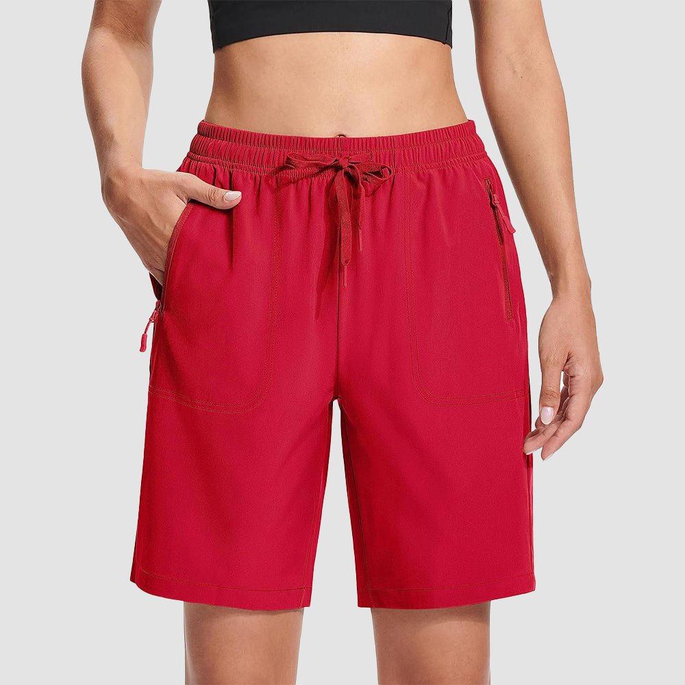 【New In】 Women’s 8 Inch Water‑Resistant Hiking Golf Shorts 3 Zipper Pockets