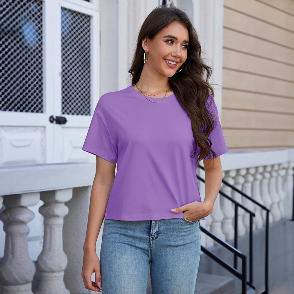 【New In】Women's Cotton UPF 50+ Summer Crop Top T-Shirt