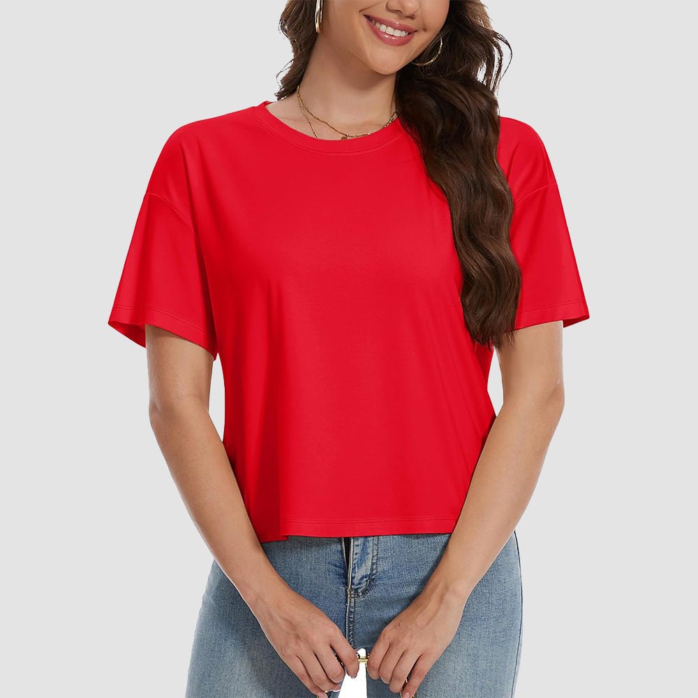 【New In】Women's Cotton UPF 50+ Summer Crop Top T-Shirt