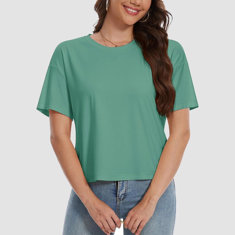【New In】Women's Cotton UPF 50+ Summer Crop Top T-Shirt
