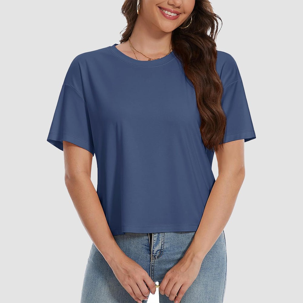 【New In】Women's Cotton UPF 50+ Summer Crop Top T-Shirt