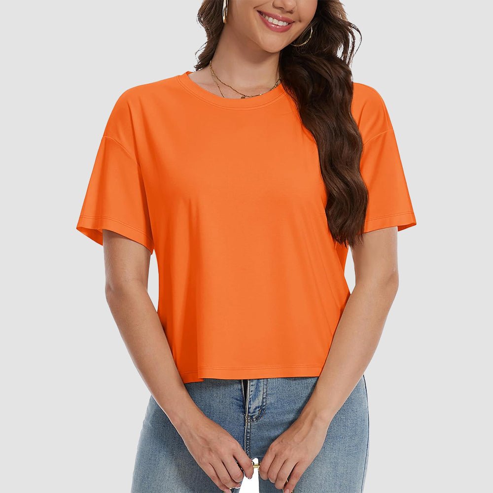 【New In】Women's Cotton UPF 50+ Summer Crop Top T-Shirt