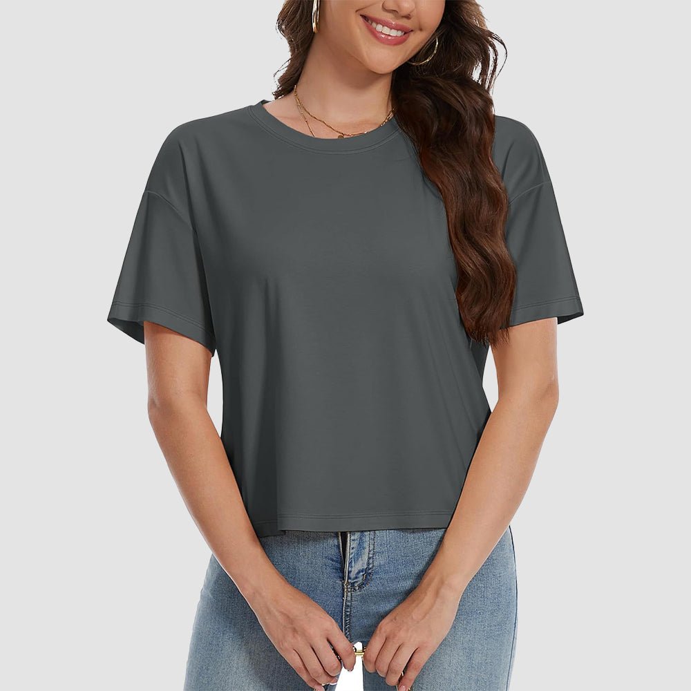 【New In】Women's Cotton UPF 50+ Summer Crop Top T-Shirt