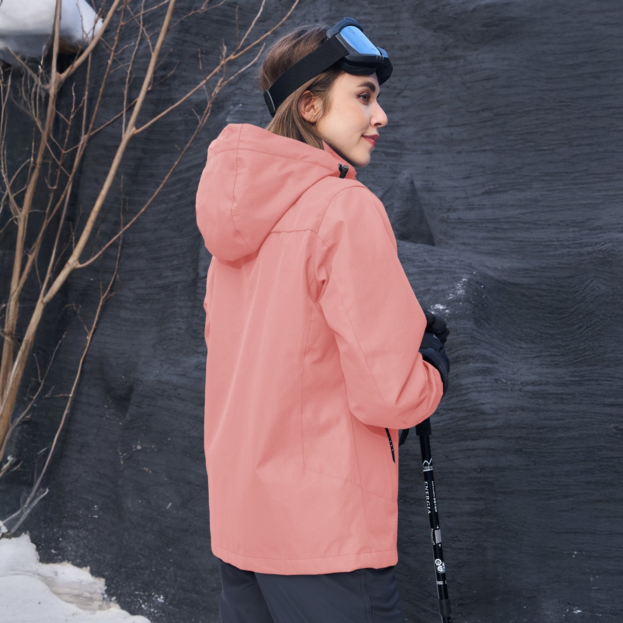 Women's 3-in-1 Waterproof Ski Jacket with Fleece Liner