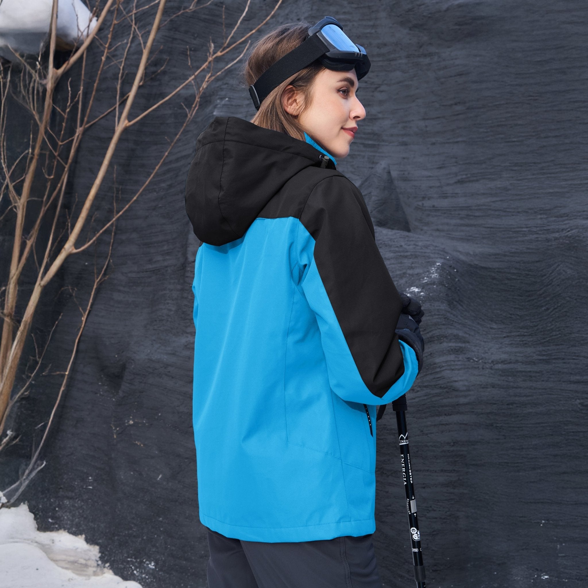Women's 3-in-1 Waterproof Ski Jacket with Fleece Liner