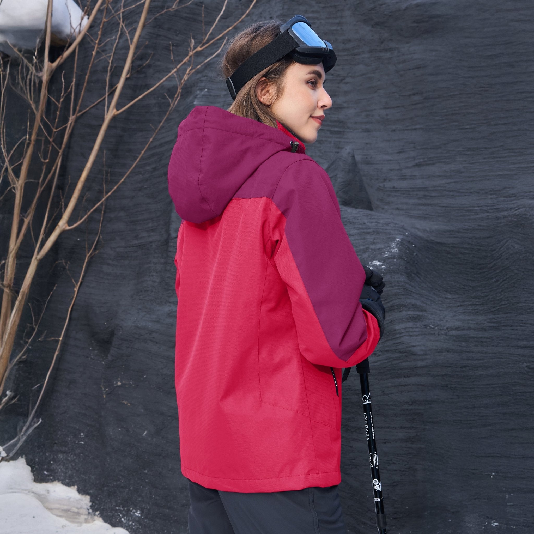 Women's 3-in-1 Waterproof Ski Jacket with Fleece Liner