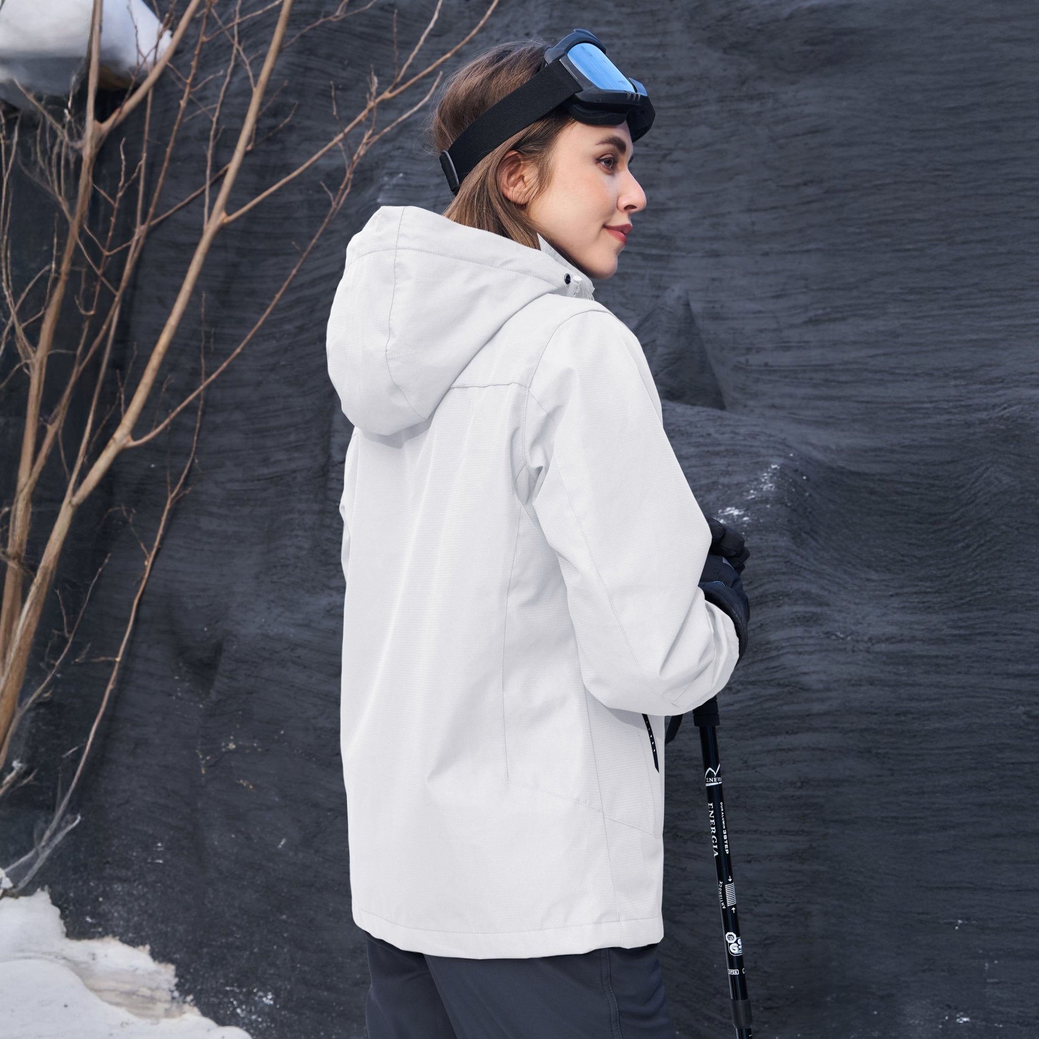 Women's 3-in-1 Waterproof Ski Jacket with Fleece Liner