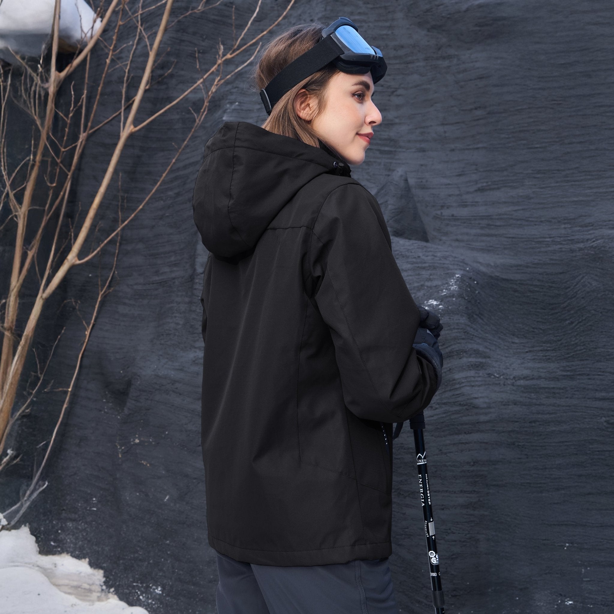 Women's 3-in-1 Waterproof Ski Jacket with Fleece Liner