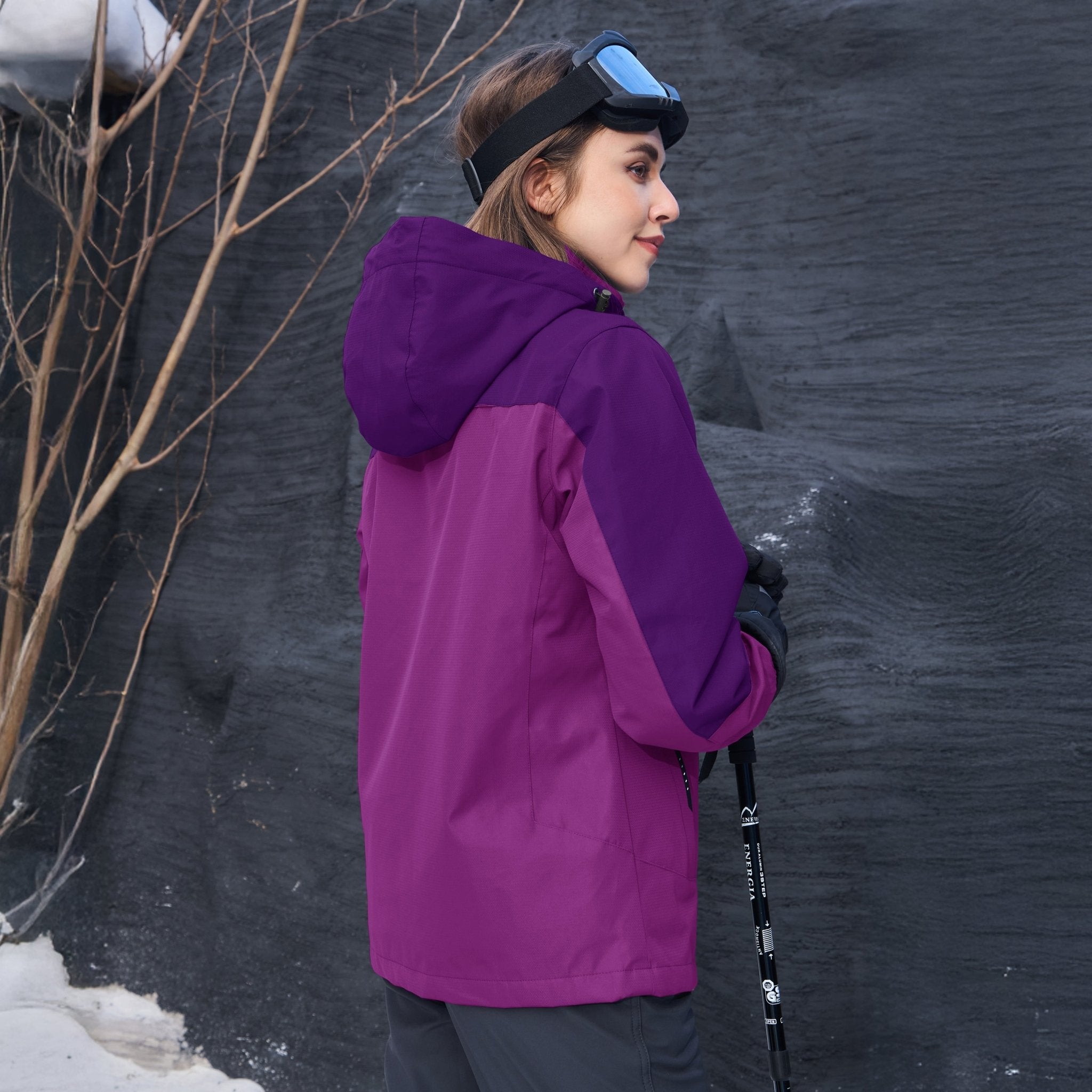 Women's 3-in-1 Waterproof Ski Jacket with Fleece Liner
