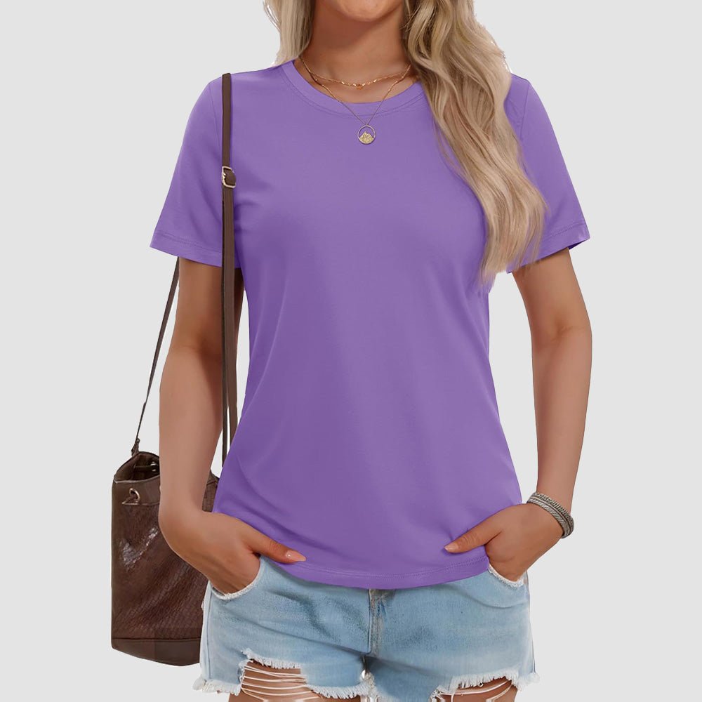 【New In】Women's Cotton Short Sleeve T-Shirt UPF 50+ Casual Summer Tee