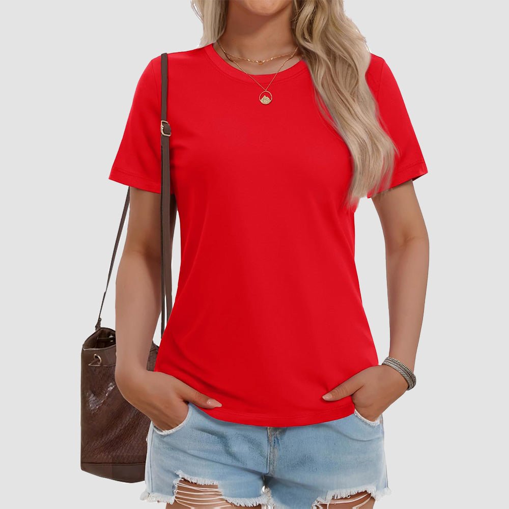 【New In】Women's Cotton Short Sleeve T-Shirt UPF 50+ Casual Summer Tee