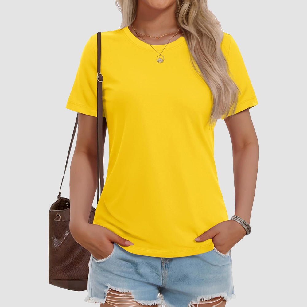 【New In】Women's Cotton Short Sleeve T-Shirt UPF 50+ Casual Summer Tee