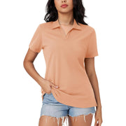 Women's Cotton V-Neck Polo Shirt