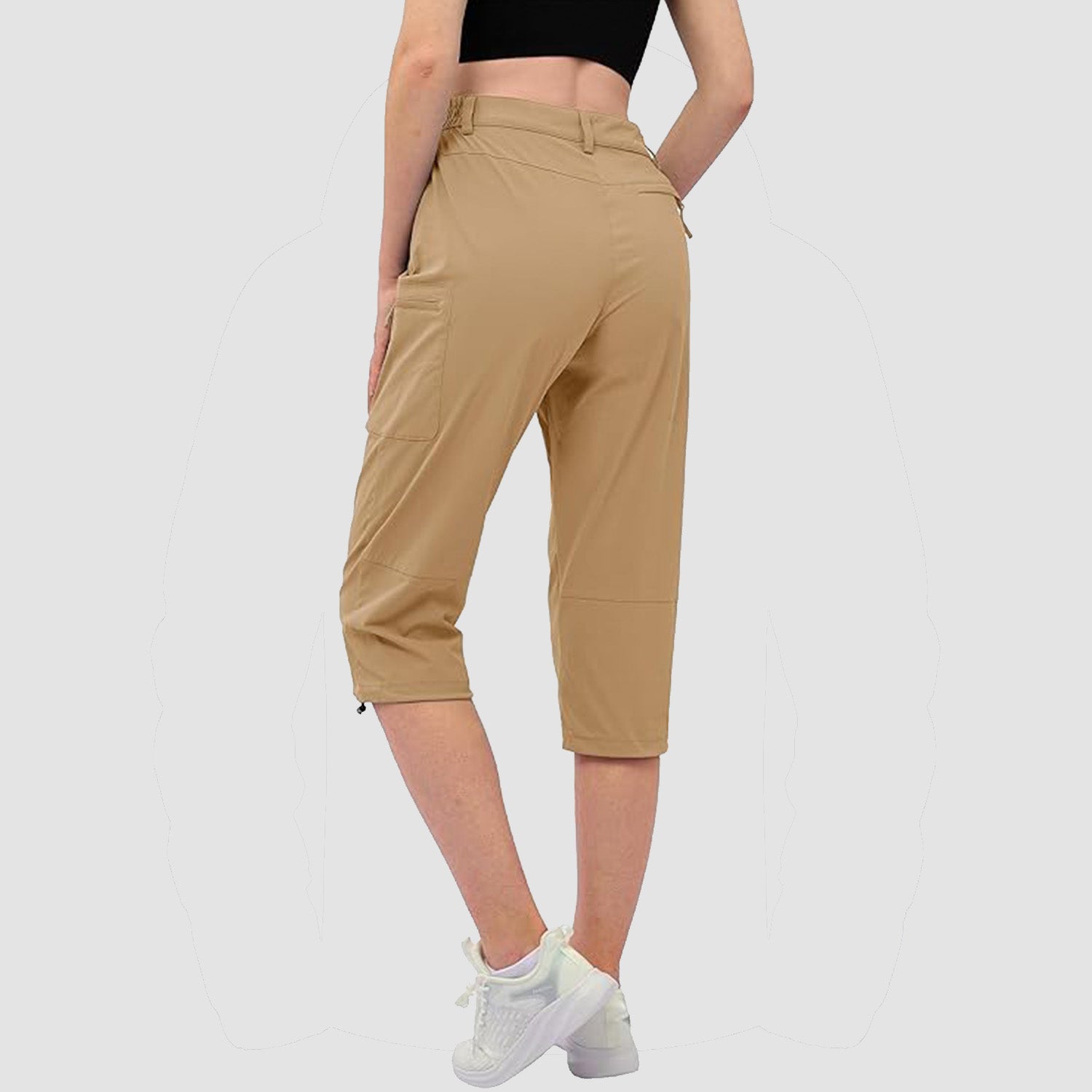 Women's Lightweight Water-Resistant Hiking Capris with 5 Pockets