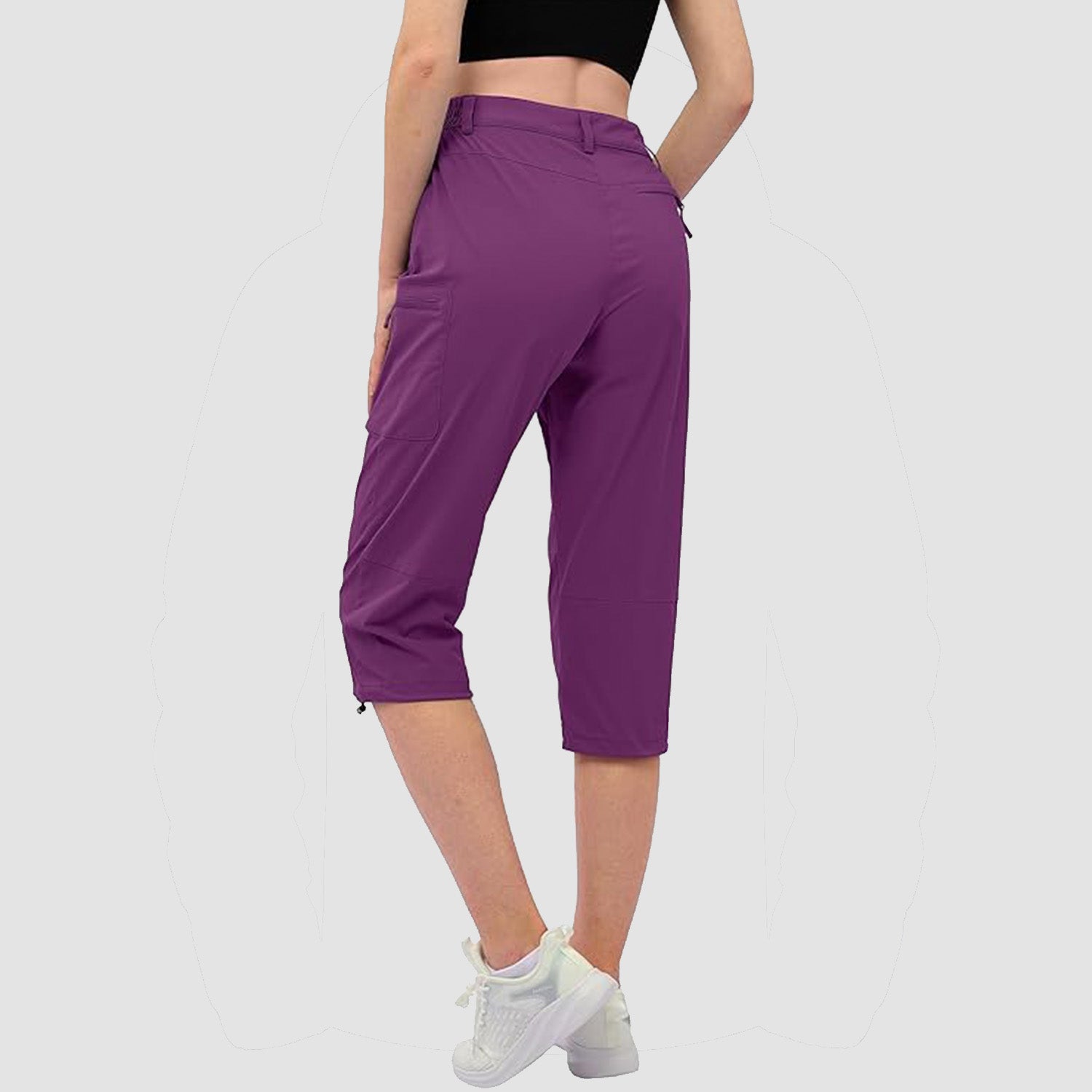 Women's Lightweight Water-Resistant Hiking Capris with 5 Pockets