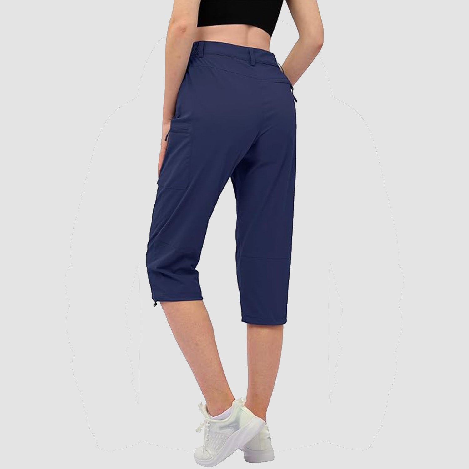 Women's Lightweight Water-Resistant Hiking Capris with 5 Pockets