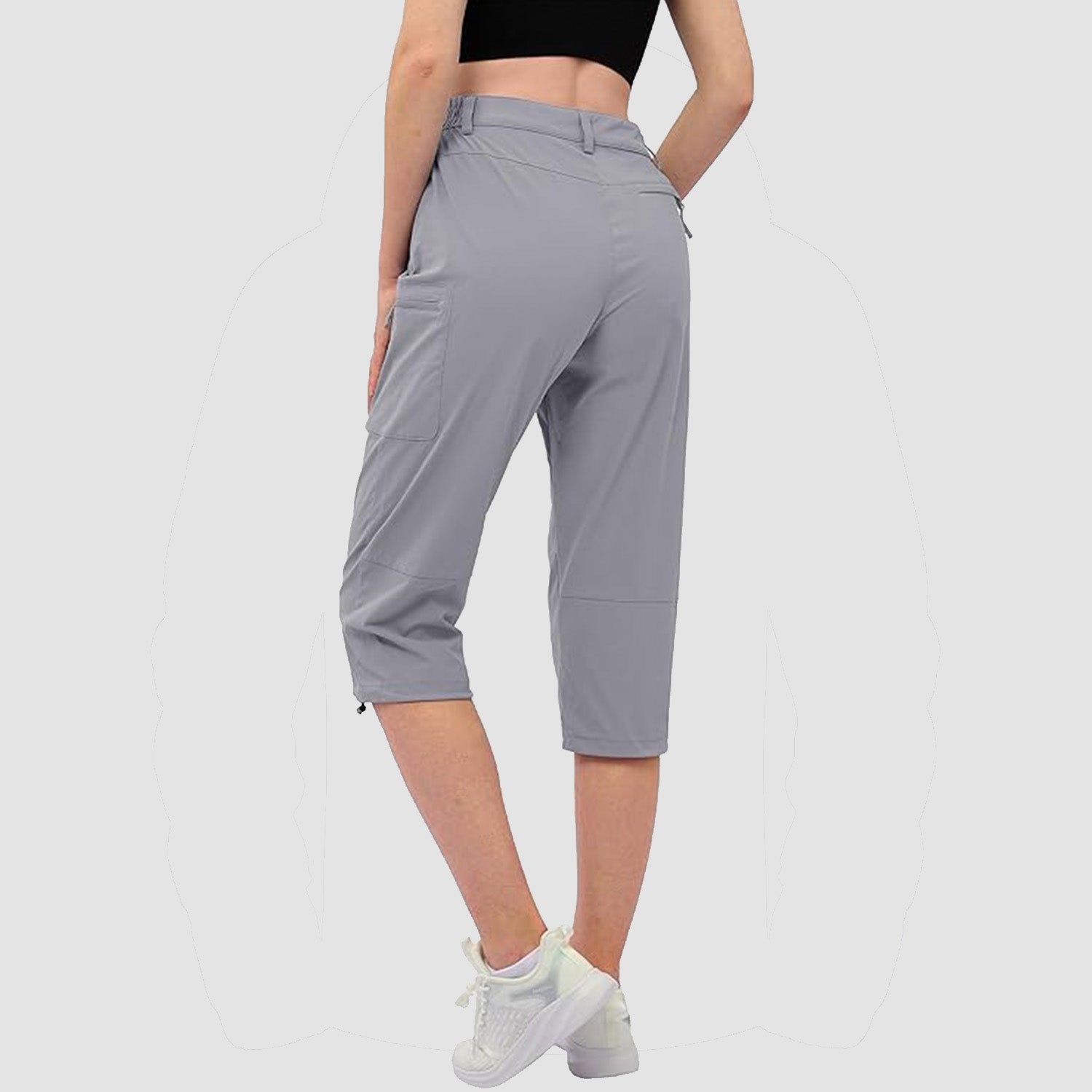 Women's Lightweight Water-Resistant Hiking Capris with 5 Pockets