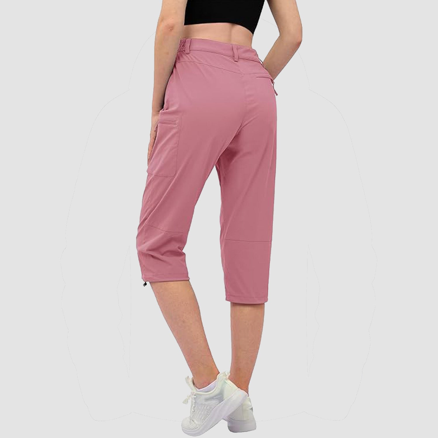 Women's Lightweight Water-Resistant Hiking Capris with 5 Pockets