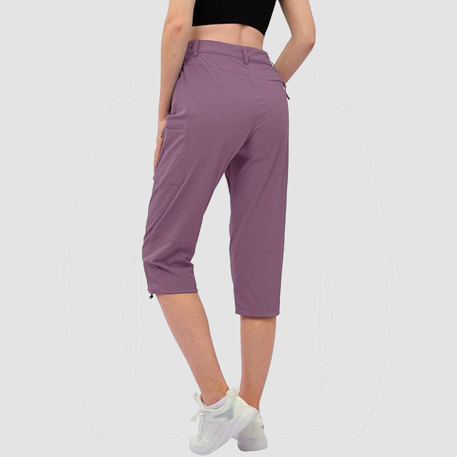 Women's Lightweight Water-Resistant Hiking Capris with 5 Pockets