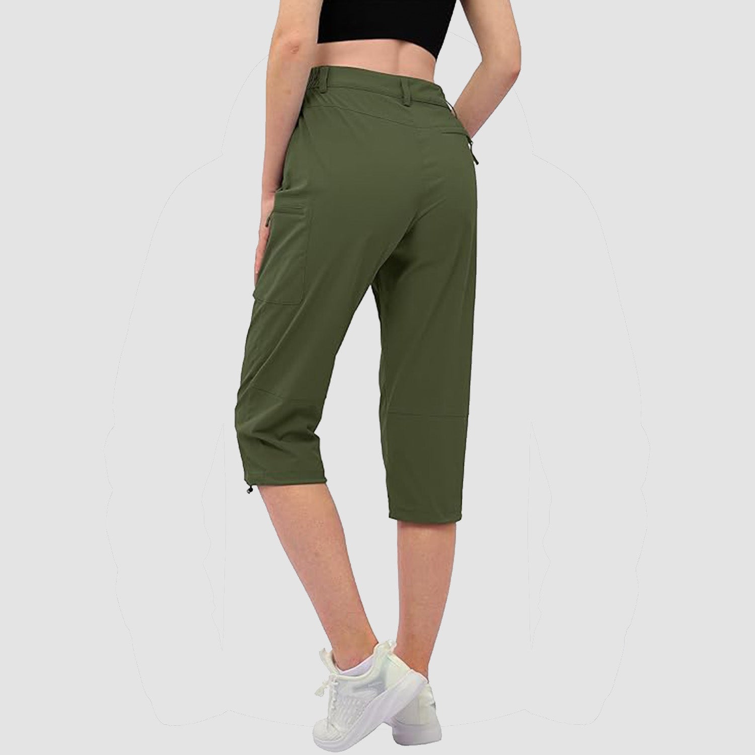 Women's Lightweight Water-Resistant Hiking Capris with 5 Pockets