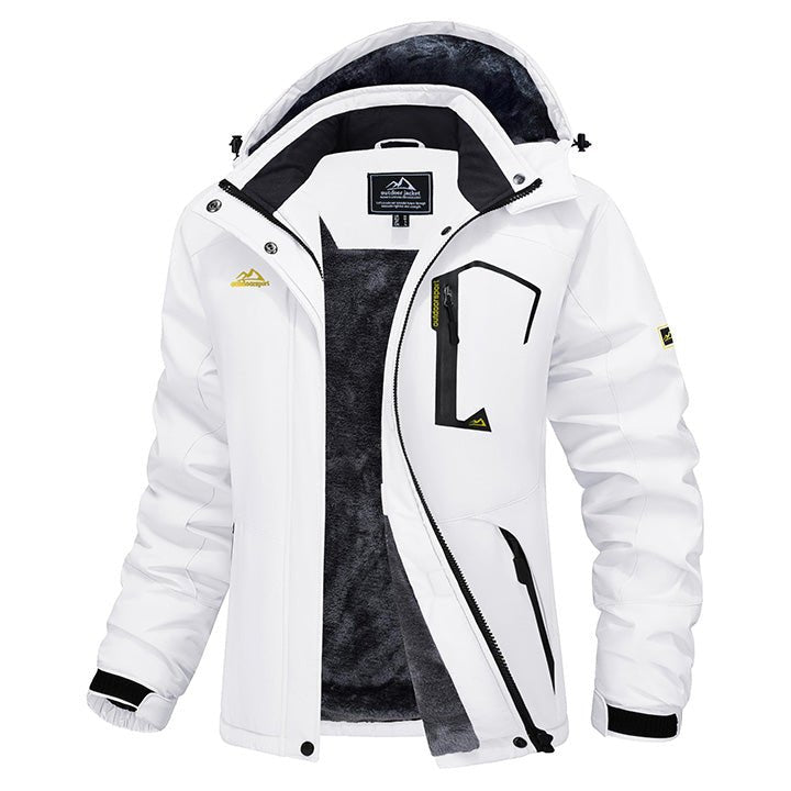 Women's Water-Resistant Fleece Ski Jacket with 4 Pockets
