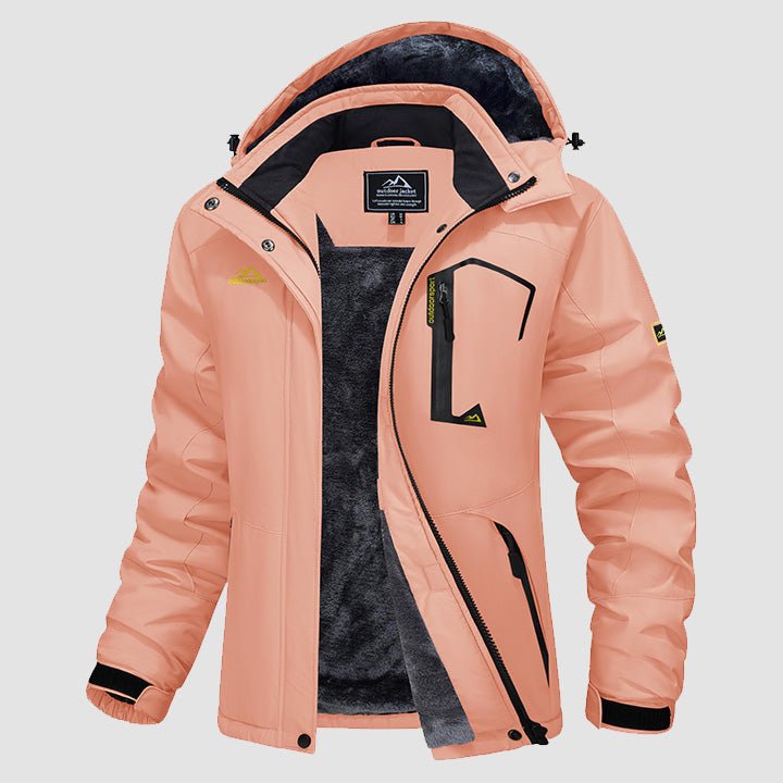 Women's Water-Resistant Fleece Ski Jacket with 4 Pockets