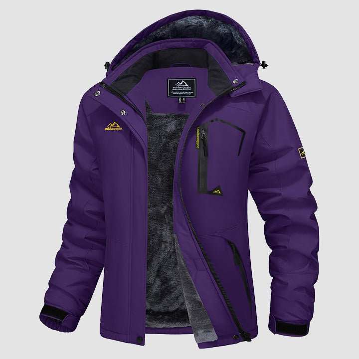 Women's Water-Resistant Fleece Ski Jacket with 4 Pockets